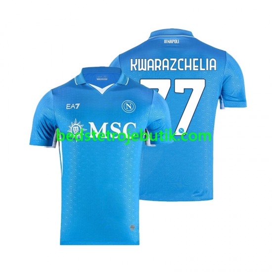 Napoli Khvicha Kvaratskhelia 77 Mænd Hjemmebane Fodboldtrøje 2024-2025 Kortærmet