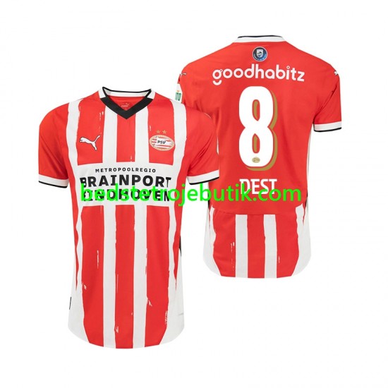 PSV Eindhoven Sergino Dest 8 Mænd Hjemmebane Fodboldtrøje 2024-2025 Kortærmet