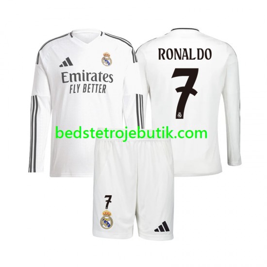 Real Madrid Cristiano Ronaldo 7 Børn Hjemmebane Fodboldtrøje 2024-2025 Langærmet