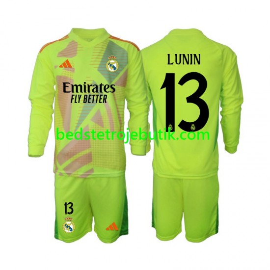 Real Madrid Lunin 13 Målmand Børn 4. Valg Fodboldtrøje 2024-2025 Langærmet