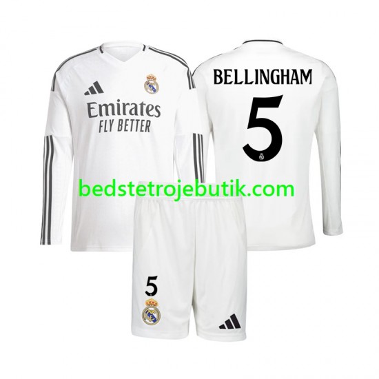 Real Madrid Jude Bellingham 5 Børn Hjemmebane Fodboldtrøje 2024-2025 Langærmet