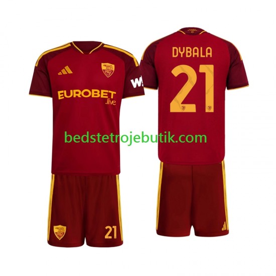 AS Roma Paulo Dybala 21 Børn Hjemmebane Fodboldtrøje 2026-2027 Kortærmet
