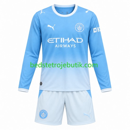 Manchester City Børn Hjemmebane Fodboldtrøje 2026-2027 Langærmet