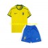 Brasilien Retro Børn Hjemmebane Fodboldtrøje 1998 Kortærmet