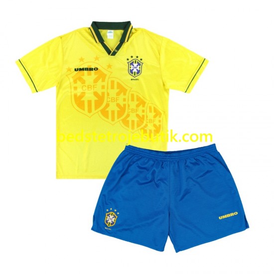 Brasilien 1994 Retro Børn Hjemmebane Fodboldtrøje Kortærmet