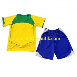 Brasilien Retro Børn Hjemmebane Fodboldtrøje 2004 Kortærmet