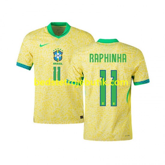 Brasilien RAPHINHA 11 Mænd Hjemmebane Fodboldtrøje 2024 Kortærmet
