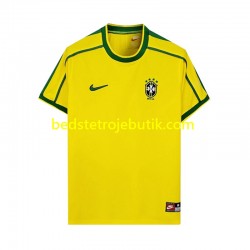 Brasilien Retro Mænd Hjemmebane Fodboldtrøje 1998 Kortærmet
