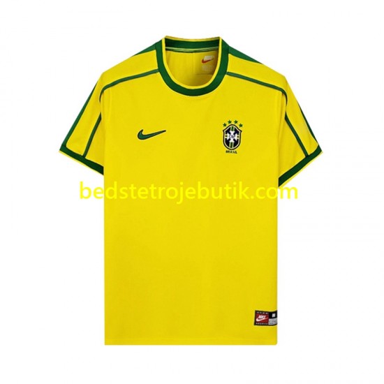 Brasilien Retro Mænd Hjemmebane Fodboldtrøje 1998 Kortærmet