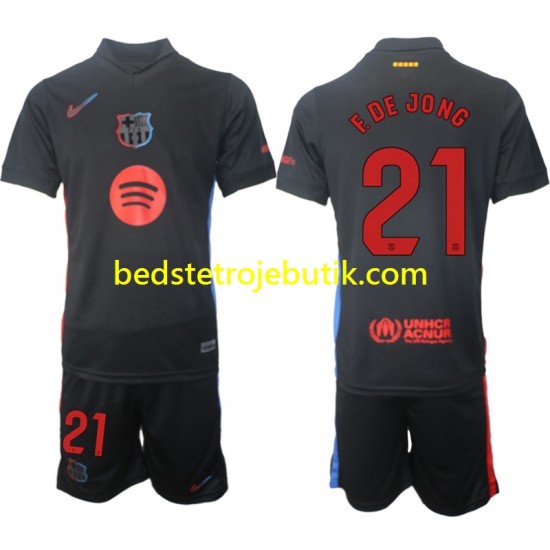 FC Barcelona F DE JONG 21 Børn Udebane Fodboldtrøje 2024-2025 Kortærmet