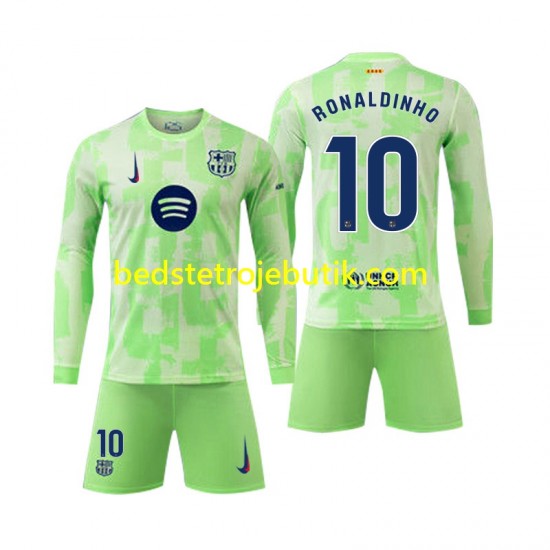 FC Barcelona Ronaldinho 10 Børn 3. Valg Fodboldtrøje 2024-2025 Langærmet