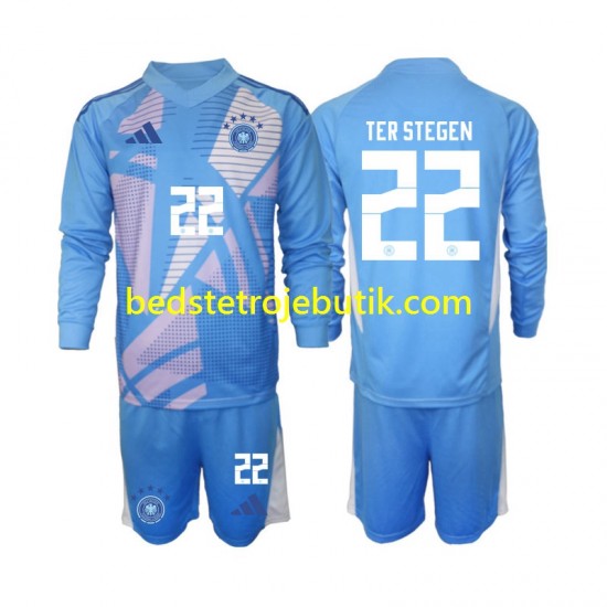 Tyskland Ter Stegen 22 Målmand Børn 4. Valg Fodboldtrøje 2024-2025 Langærmet