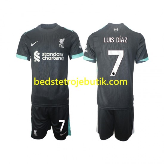Liverpool Luis Diaz 7 Børn Udebane Fodboldtrøje 2024-2025 Kortærmet