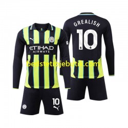 Manchester City Jack Grealish 10 Børn Udebane Fodboldtrøje 2024-2025 Langærmet