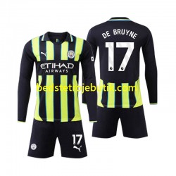 Manchester City Kevin De Bruyne 17 Børn Udebane Fodboldtrøje 2024-2025 Langærmet