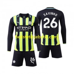 Manchester City Savinho 26 Børn Udebane Fodboldtrøje 2024-2025 Langærmet