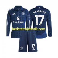 Manchester United Alejandro Garnacho 17 Børn Udebane Fodboldtrøje 2024-2025 Langærmet