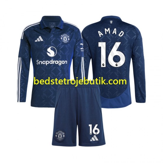 Manchester United Amad 16 Børn Hjemmebane Fodboldtrøje 2024-2025 Langærmet