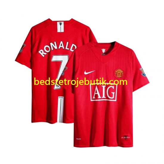 Manchester United Cristiano Ronaldo 7 Champion League 2007 Retro Mænd Hjemmebane Fodboldtrøje Kortærmet