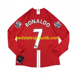 Manchester United Cristiano Ronaldo 7 2007 Retro Mænd Hjemmebane Fodboldtrøje Langærmet