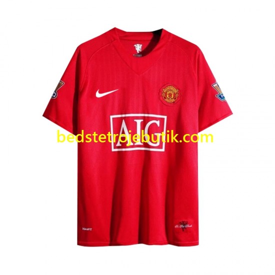 Manchester United 2007 Retro Mænd Hjemmebane Fodboldtrøje Langærmet