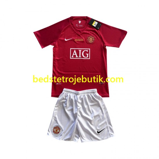 Manchester United Champion League 2007 Børn Hjemmebane Fodboldtrøje Kortærmet