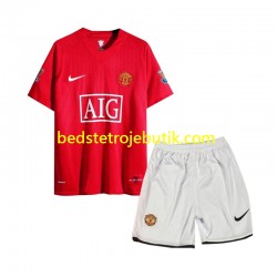 Manchester United 2007 Retro Børn Hjemmebane Fodboldtrøje Kortærmet