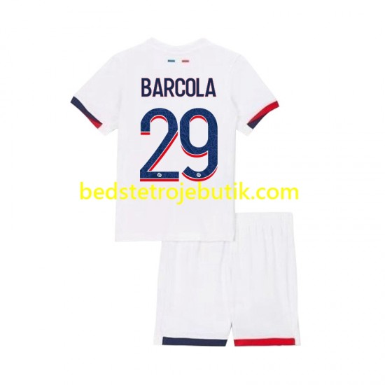 Paris Saint-Germain Bradley Barcola 29 Børn Udebane Fodboldtrøje 2024-2025 Kortærmet