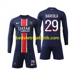 Paris Saint-Germain Bradley Barcola 29 Børn Hjemmebane Fodboldtrøje 2024-2025 Langærmet