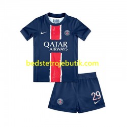 Paris Saint-Germain Bradley Barcola 29 Børn Hjemmebane Fodboldtrøje 2024-2025 Kortærmet