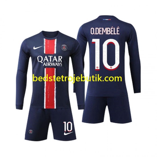 Paris Saint-Germain O Dembele 10 Børn Hjemmebane Fodboldtrøje 2024-2025 Langærmet