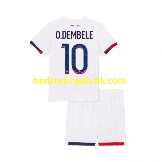 Paris Saint-Germain Ousmane Dembele 10 Børn Udebane Fodboldtrøje 2024-2025 Kortærmet