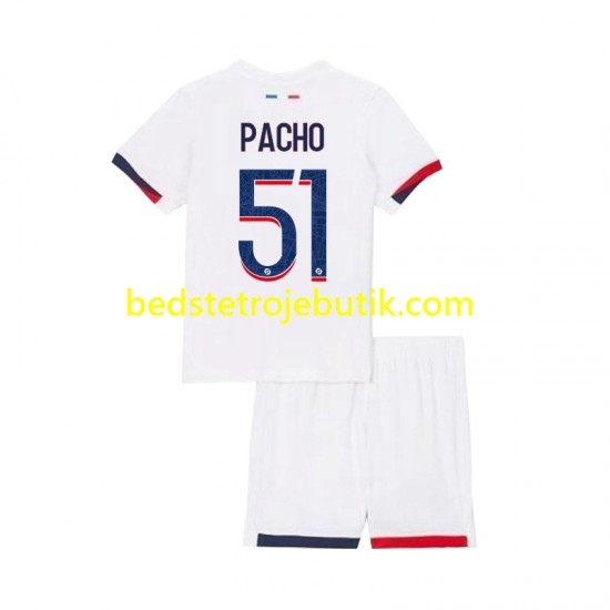 Paris Saint-Germain Willian Pacho 51 Børn Udebane Fodboldtrøje 2024-2025 Kortærmet
