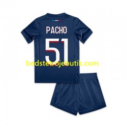 Paris Saint-Germain Willian Pacho 51 Børn Hjemmebane Fodboldtrøje 2024-2025 Kortærmet
