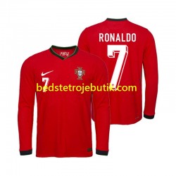 Portugal Ronaldo 7 Mænd Hjemmebane Fodboldtrøje Euro 2024 Langærmet