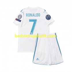 Real Madrid Cristiano Ronaldo 7 2017 Retro Børn Hjemmebane Fodboldtrøje Kortærmet