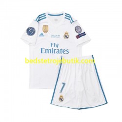 Real Madrid Cristiano Ronaldo 7 2017 Retro Børn Hjemmebane Fodboldtrøje Kortærmet