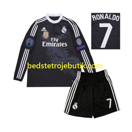 Real Madrid Cristiano Ronaldo 7 2014 Retro Børn 3. Valg Fodboldtrøje Langærmet