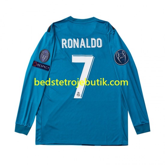 Real Madrid Cristiano Ronaldo 7 2017 Retro Børn 3. Valg Fodboldtrøje Langærmet