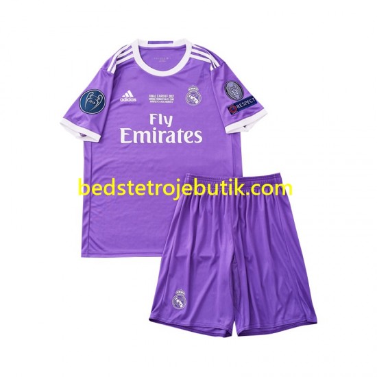 Real Madrid 2016 Retro Børn Udebane Fodboldtrøje Kortærmet