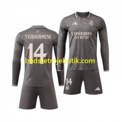 Real Madrid Tchouameni 14 Børn Udebane Fodboldtrøje 2024-2025 Langærmet