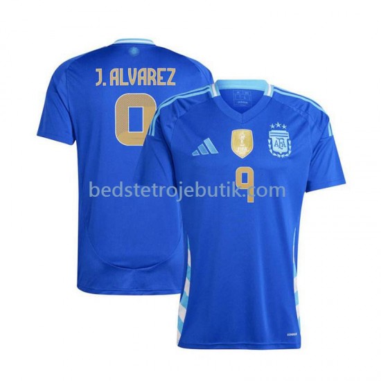 Argentina Julian Alvarez 9 Mænd Udebane Fodboldtrøje 2024 Kortærmet