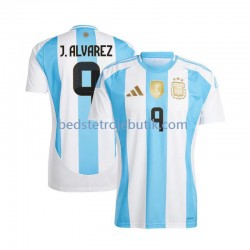Argentina Julian Alvarez 9 Mænd Hjemmebane Fodboldtrøje 2024 Kortærmet