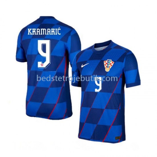 Kroatien Andrej Kramaric 9 Mænd Udebane Fodboldtrøje Euro 2024 Kortærmet