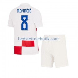 Kroatien Mateo Kovacic 8 Børn Hjemmebane Fodboldtrøje Euro 2024 Kortærmet