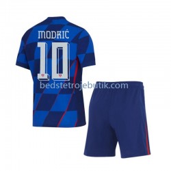Kroatien Modrić 10 Børn Udebane Fodboldtrøje Euro 2024 Kortærmet