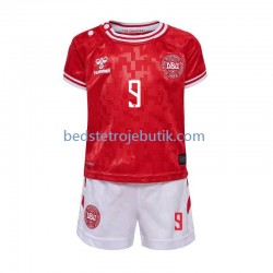 Danmark Hojlund 9 Børn Hjemmebane Fodboldtrøje Euro 2024 Kortærmet