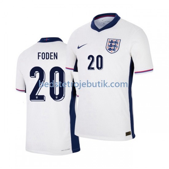 England Phil Foden 20 Mænd Hjemmebane Fodboldtrøje Euro 2024 Kortærmet