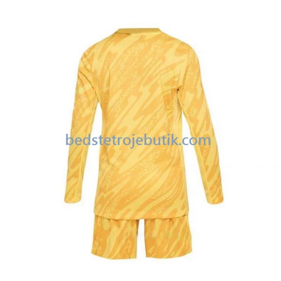 Frankrig Målmand Børn Hjemmebane Fodboldtrøje Euro 2024 Langærmet