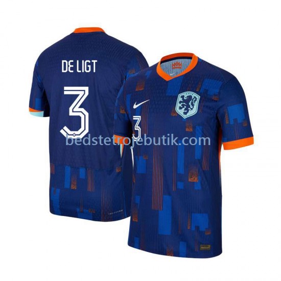 Holland Matthijs de Ligt 3 Mænd Udebane Fodboldtrøje Euro 2024 Kortærmet